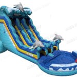 19 FT 2 Lane Dolphins Wave Water Slide ( Wet and Dry )