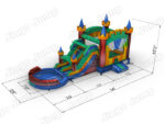 Dual Lane Tower Castle Combo Wet /Dry  (15 oz Vinyl) - Image 5