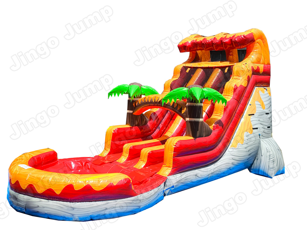 18DLVL_water_slide-for-sale03 17 FT Dual Lane Volcano Wet and Dry Water Slide (15 oz Vinyl) - Image 1